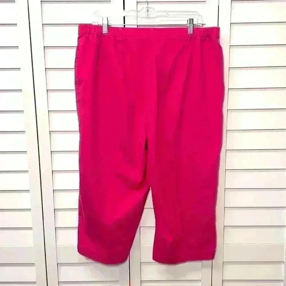 TanJay Embroidered Embellished Stretch Capri Pants Size 16 Hot Pink - Picture 8 of 9